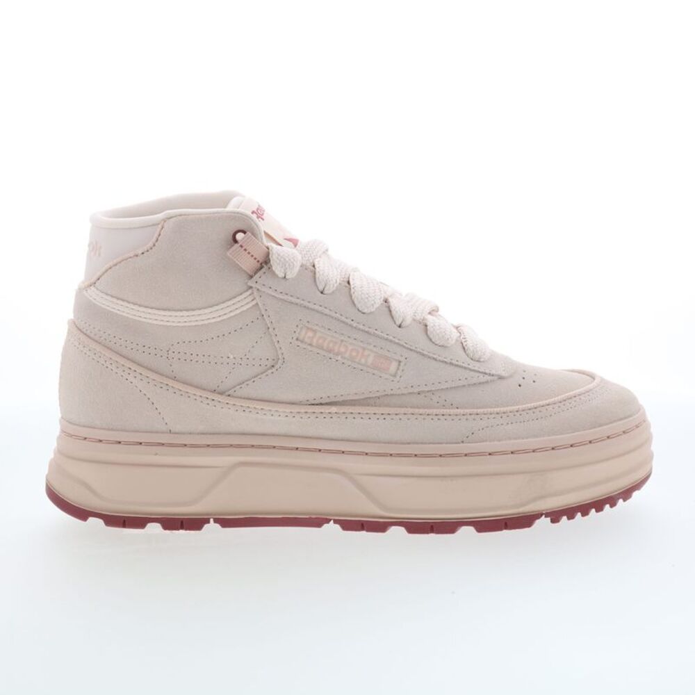 Reebok Womens Club C Geo Mid Beige Shoes (NWT)